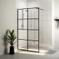 vidaXL Mampara ducha accesible vidrio ESG transparente negro 90x195 cm vidaXL Mampara ducha accesible vidrio ESG transparente negro 90x195 cm