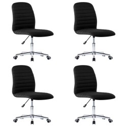 vidaXL Sillas de comedor 4 unidades tela negro