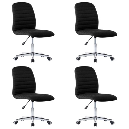 vidaXL Sillas de comedor 4 unidades tela negro