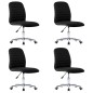 vidaXL Sillas de comedor 4 unidades tela negro