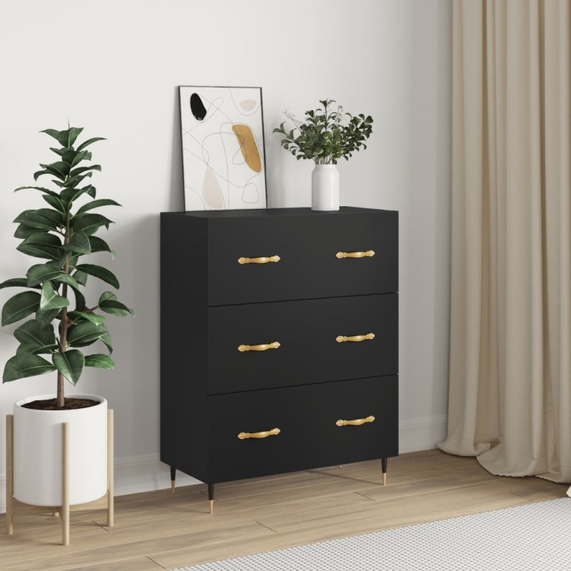 vidaXL Aparador de madera de ingeniería negro 69,5x34x90 cm vidaXL Aparador de madera de ingeniería negro 69,5x34x90 cm