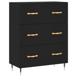 vidaXL Aparador de madera de ingeniería negro 69,5x34x90 cm