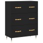 vidaXL Aparador de madera de ingeniería negro 69,5x34x90 cm vidaXL Aparador de madera de ingeniería negro 69,5x34x90 cm