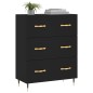 vidaXL Aparador de madera de ingeniería negro 69,5x34x90 cm vidaXL Aparador de madera de ingeniería negro 69,5x34x90 cm