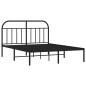vidaXL Estructura de cama con cabecero metal negro 140x190 cm vidaXL Estructura de cama con cabecero metal negro 140x190 cm