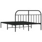vidaXL Estructura de cama con cabecero metal negro 140x190 cm vidaXL Estructura de cama con cabecero metal negro 140x190 cm