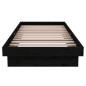 vidaXL Estructura de cama individual madera maciza negra 75x190 cm