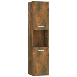 vidaXL Armario de baño madera contrachapada roble ahumado 30x30x130 cm