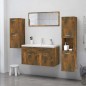 vidaXL Armario de baño madera contrachapada roble ahumado 30x30x130 cm vidaXL Armario de baño madera contrachapada roble ahumado 30x30x130 cm