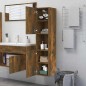 vidaXL Armario de baño madera contrachapada roble ahumado 30x30x130 cm vidaXL Armario de baño madera contrachapada roble ahumado 30x30x130 cm