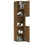vidaXL Armario de baño madera contrachapada roble ahumado 30x30x130 cm vidaXL Armario de baño madera contrachapada roble ahumado 30x30x130 cm