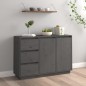 vidaXL Aparador de madera maciza de pino gris 111x34x75 cm vidaXL Aparador de madera maciza de pino gris 111x34x75 cm