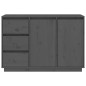 vidaXL Aparador de madera maciza de pino gris 111x34x75 cm vidaXL Aparador de madera maciza de pino gris 111x34x75 cm