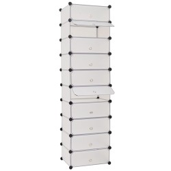 vidaXL Zapatero apilable con 10 compartimentos blanco
