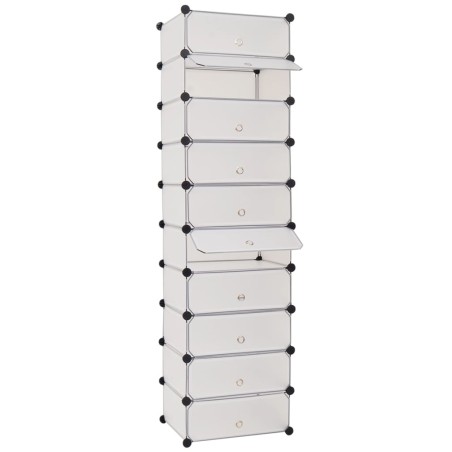 vidaXL Zapatero apilable con 10 compartimentos blanco