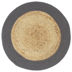 vidaXL Mantel individual 6 uds yute y algodón natural antracita 38 cm