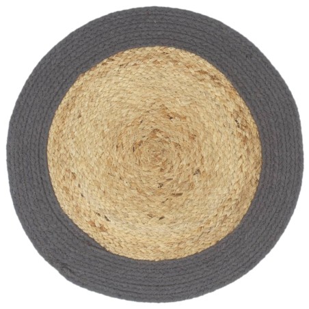 vidaXL Mantel individual 6 uds yute y algodón natural antracita 38 cm