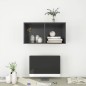 vidaXL Mueble de pared para TV madera contrachapada gris 37x37x72 cm vidaXL Mueble de pared para TV madera contrachapada gris 37x37x72 cm