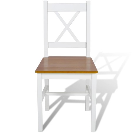 vidaXL Sillas de comedor 4 unidades madera de pino blancas