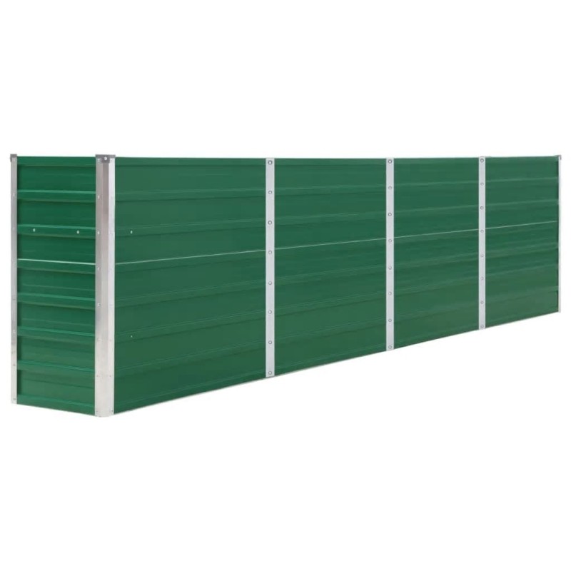 vidaXL Jardinera elevada de acero galvanizado verde 320x40x77 cm vidaXL Jardinera elevada de acero galvanizado verde 320x40x77 cm