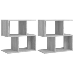 vidaXL Mesitas noche 2 uds contrachapada gris Sonoma 50x30x51,5 cm