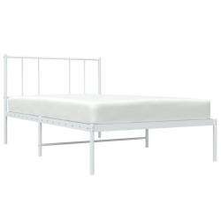 vidaXL Estructura de cama de metal con cabecero blanco 90x190 cm