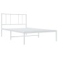 vidaXL Estructura de cama de metal con cabecero blanco 90x190 cm vidaXL Estructura de cama de metal con cabecero blanco 90x190 cm