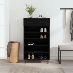 vidaXL Zapatero madera de ingeniería negro 60x35x105 cm