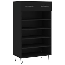 vidaXL Zapatero madera de ingeniería negro 60x35x105 cm
