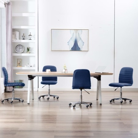 vidaXL Sillas de comedor 4 unidades tela azul 