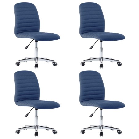 vidaXL Sillas de comedor 4 unidades tela azul 
