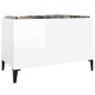vidaXL Mueble discos madera contrachapada blanco brillo 74,5x38x48 cm vidaXL Mueble discos madera contrachapada blanco brillo 74,5x38x48 cm