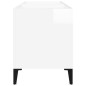 vidaXL Mueble discos madera contrachapada blanco brillo 74,5x38x48 cm vidaXL Mueble discos madera contrachapada blanco brillo 74,5x38x48 cm