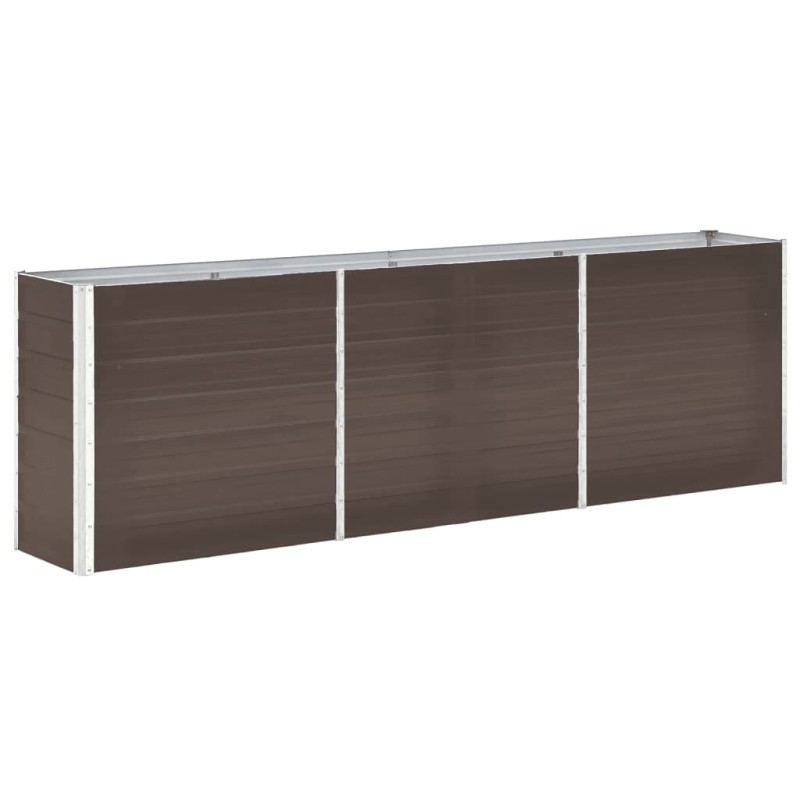 vidaXL Arriate de jardín de acero galvanizado marrón 240x40x77 cm vidaXL Arriate de jardín de acero galvanizado marrón 240x40x77 cm