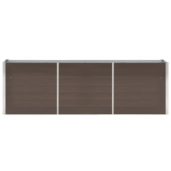 vidaXL Arriate de jardín de acero galvanizado marrón 240x40x77 cm