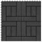 vidaXL Baldosas de porche de WPC 30x30 cm 1 m² negro 11 unidades