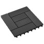 vidaXL Baldosas de porche de WPC 30x30 cm 1 m² negro 11 unidades