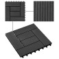 vidaXL Baldosas de porche de WPC 30x30 cm 1 m² negro 11 unidades