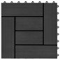 vidaXL Baldosas de porche de WPC 30x30 cm 1 m² negro 11 unidades