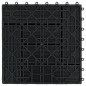 vidaXL Baldosas de porche de WPC 30x30 cm 1 m² negro 11 unidades