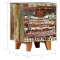 vidaXL Mesita de noche tallada a mano madera reciclada 40x30x50 cm vidaXL Mesita de noche tallada a mano madera reciclada 40x30x50 cm