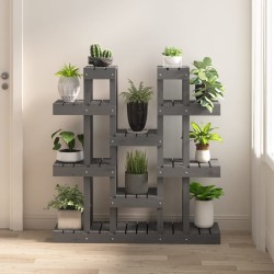 vidaXL Soporte para plantas madera maciza pino gris 104,5x25x109,5 cm