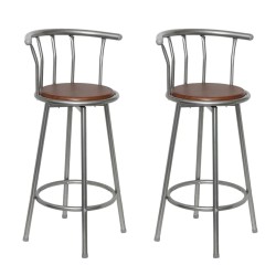 vidaXL Taburetes de cocina 2 unidades acero marrón 