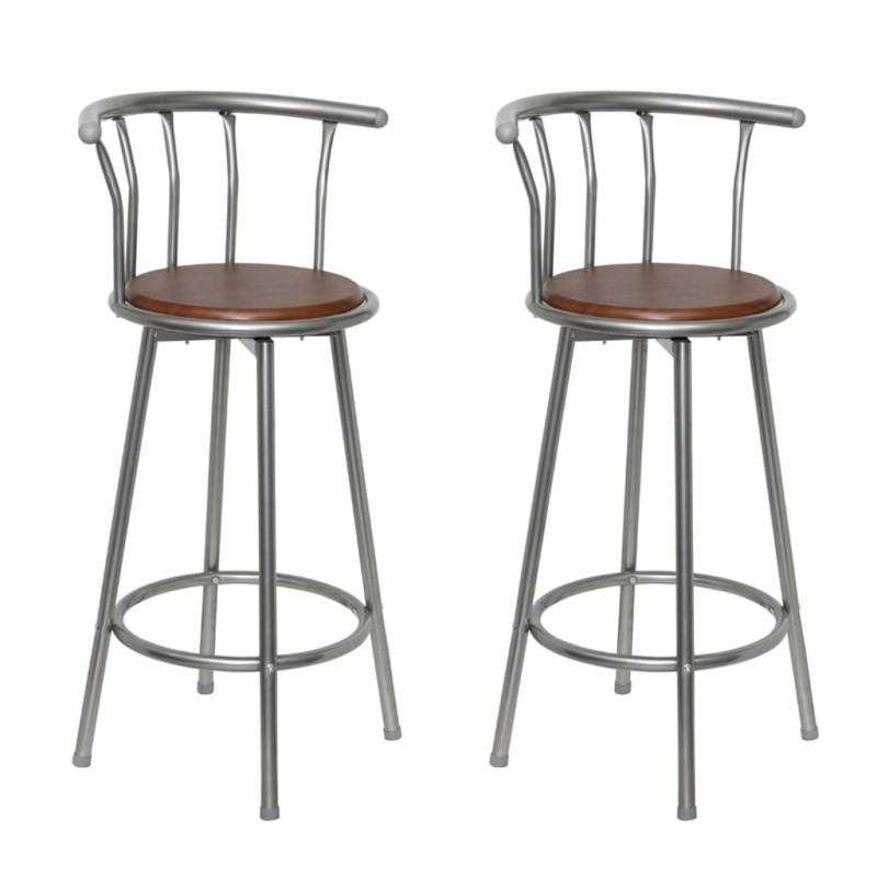 vidaXL Taburetes de cocina 2 unidades acero marrón vidaXL Taburetes de cocina 2 unidades acero marrón