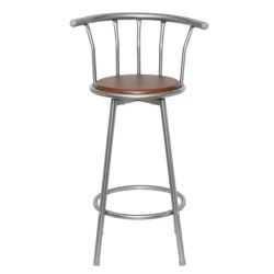 vidaXL Taburetes de cocina 2 unidades acero marrón 