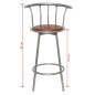 vidaXL Taburetes de cocina 2 unidades acero marrón vidaXL Taburetes de cocina 2 unidades acero marrón