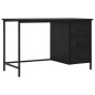 vidaXL Escritorio industrial con cajones acero negro 120x55x75 cm