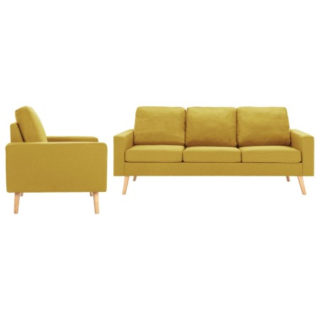 vidaXL Juego de sofás 2 piezas de tela amarillo