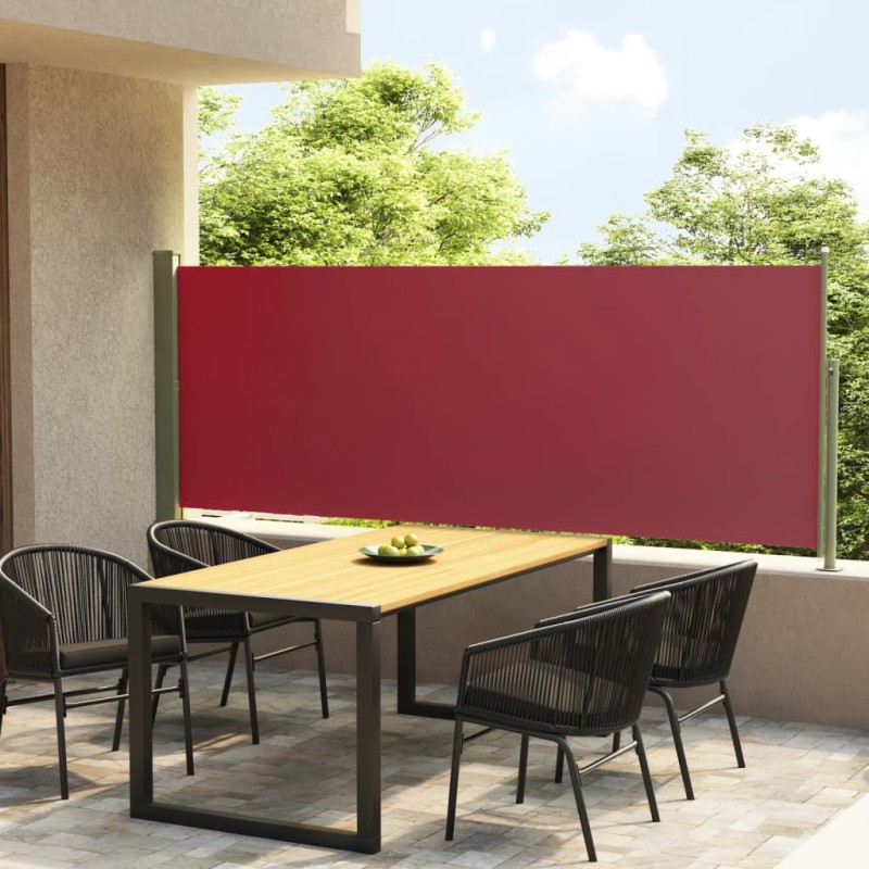 vidaXL Toldo lateral retráctil de jardín rojo 117x300 cm vidaXL Toldo lateral retráctil de jardín rojo 117x300 cm