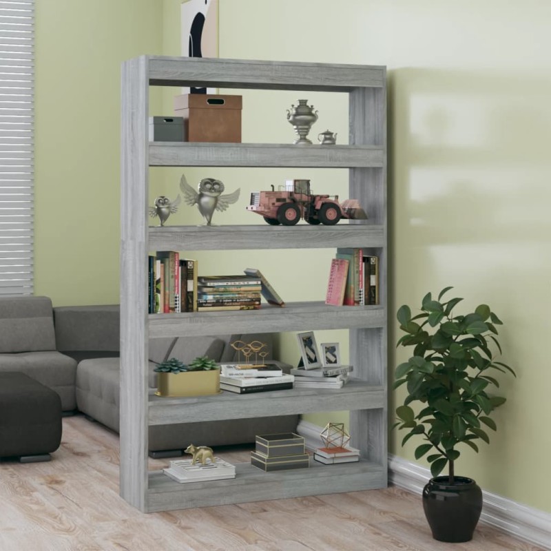 vidaXL Estantería/divisor espacios gris Sonoma 100x30x166 cm vidaXL Estantería/divisor espacios gris Sonoma 100x30x166 cm